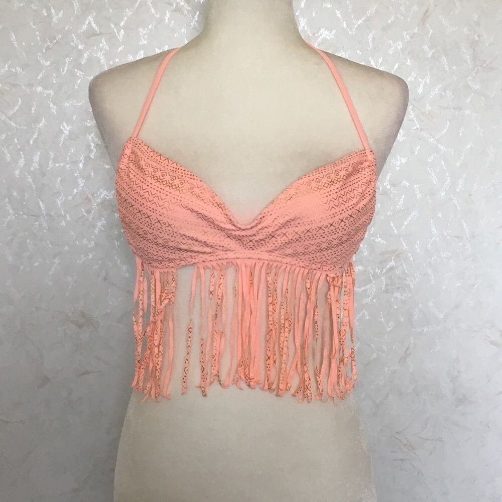 Small peach fringe bikini top - Picture 2 of 3